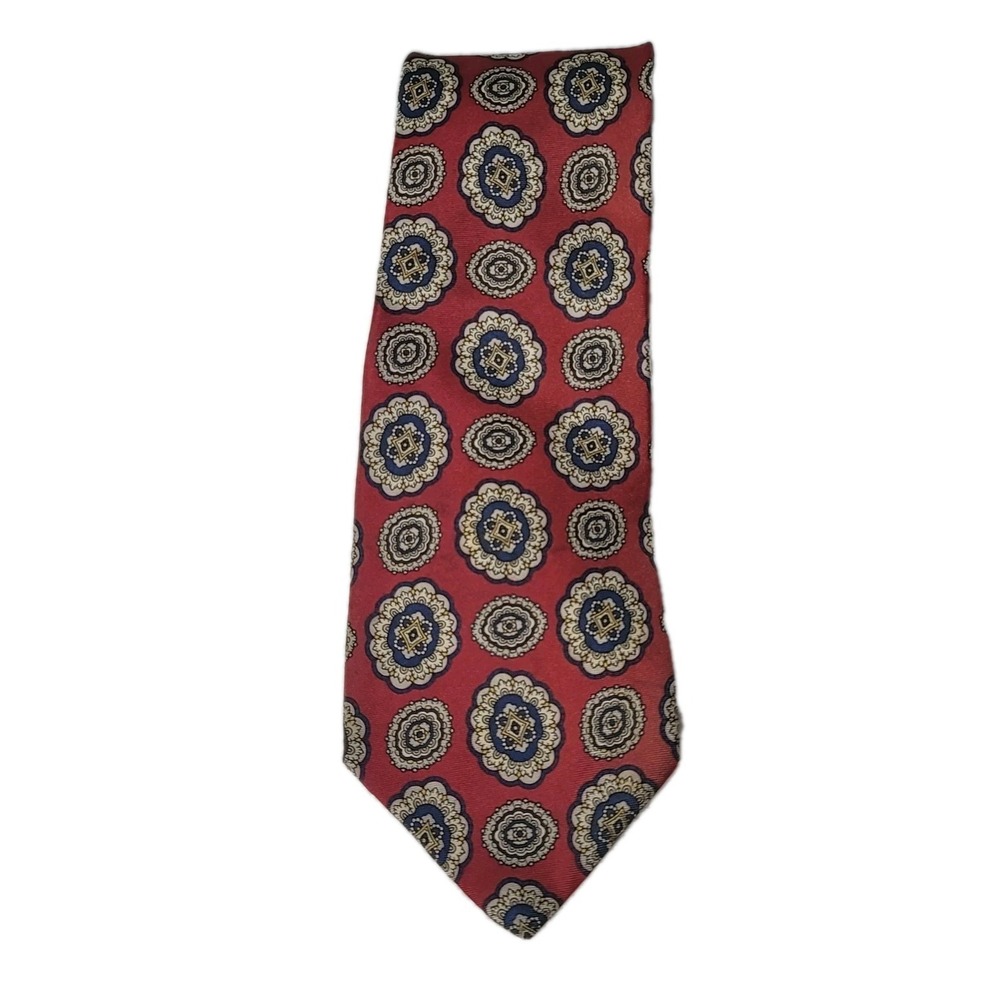 Jos. A. Bank Signature Collection Red Blue And Hand Made In USA Men's Neck Tie